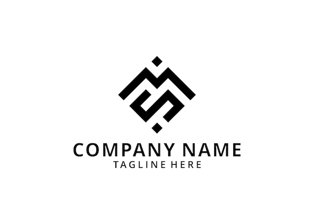 Ilustracja MS, SM, S, M Abstrakcyjne litery Logo Monogram