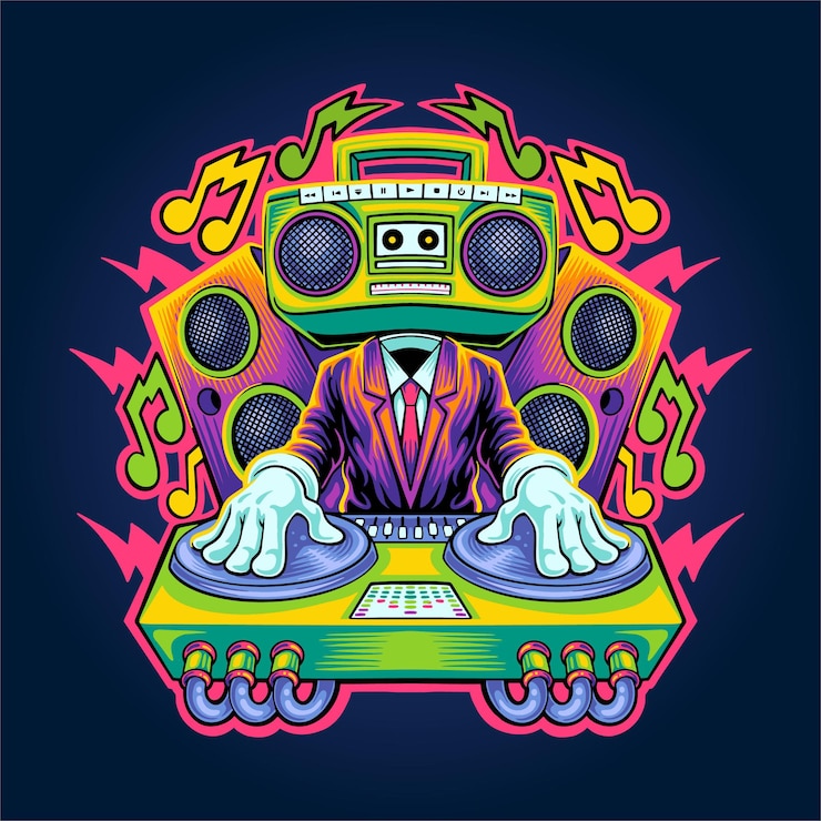 Wektor ilustracja muzyki elektronicznej dj