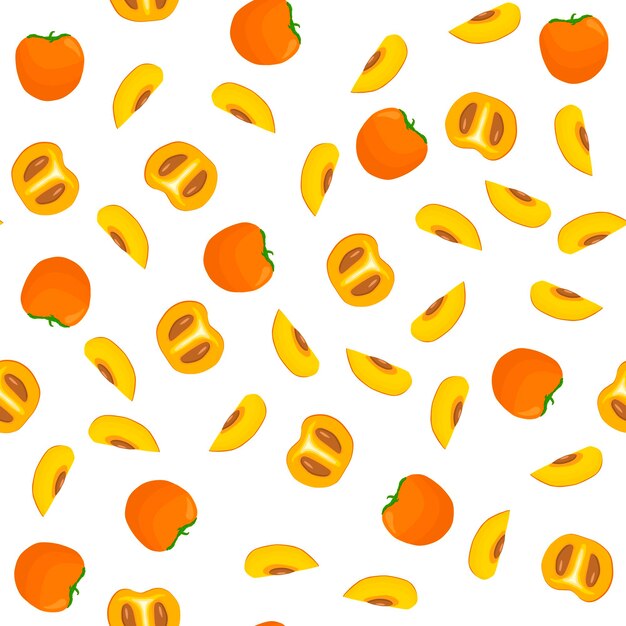 Ilustracja na temat duży kolorowy persimmon bez szwu