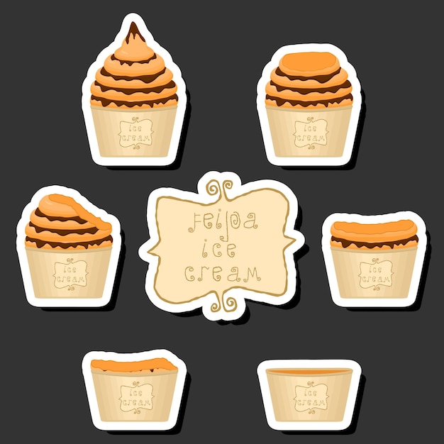 Ilustracja na temat lody na wafle z komórkowym deserem apetytowym ciasteczkiem