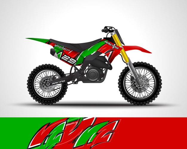 Ilustracja Naklejka Na Motocross