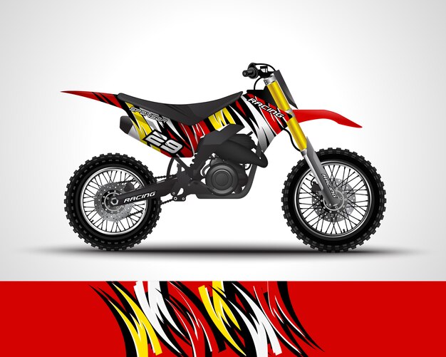 Ilustracja Naklejka Na Motocross