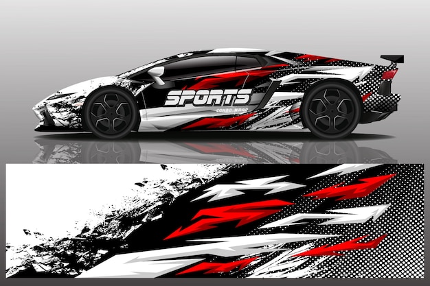 ilustracja naklejka samochód sportowy