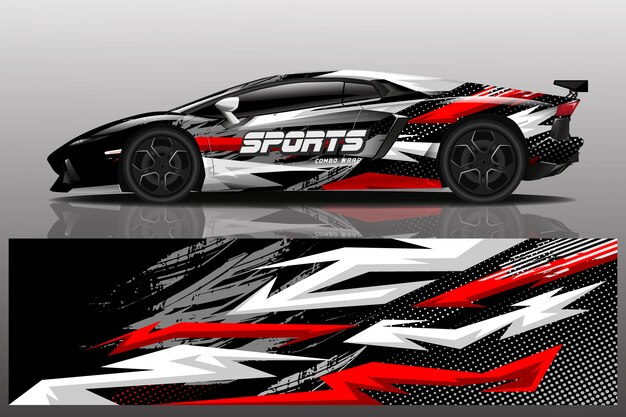 ilustracja naklejka samochód sportowy