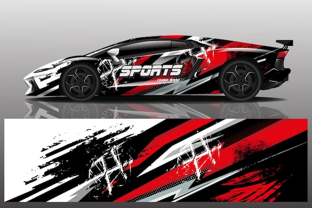 ilustracja naklejka samochód sportowy