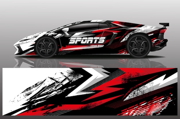 ilustracja naklejka samochód sportowy