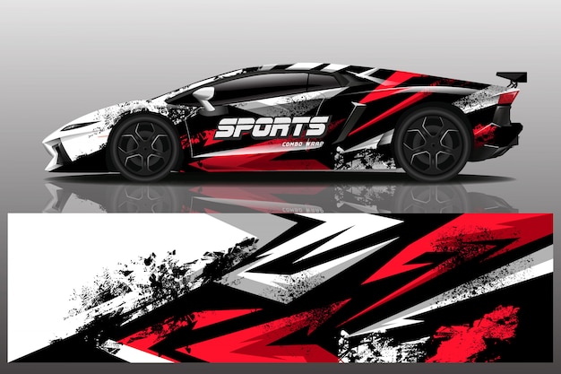 ilustracja naklejka samochód sportowy