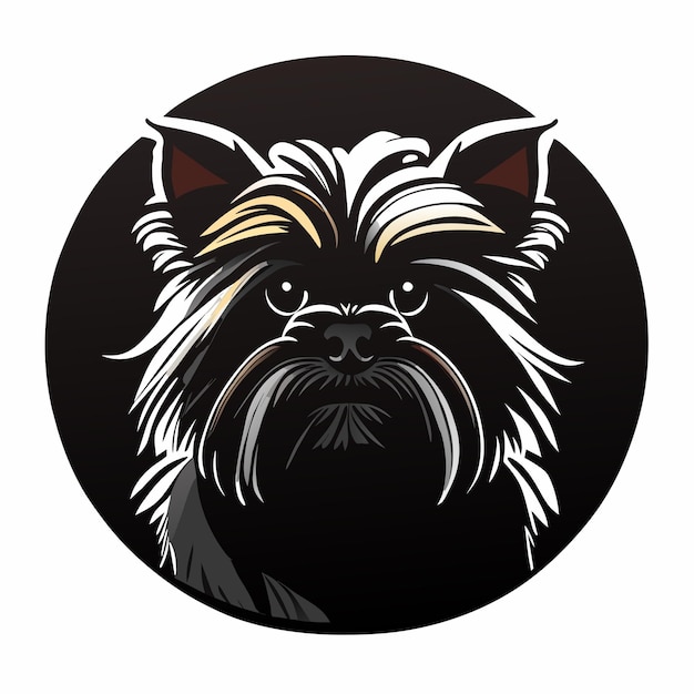 Plik wektorowy ilustracja naklejki affenpinscher