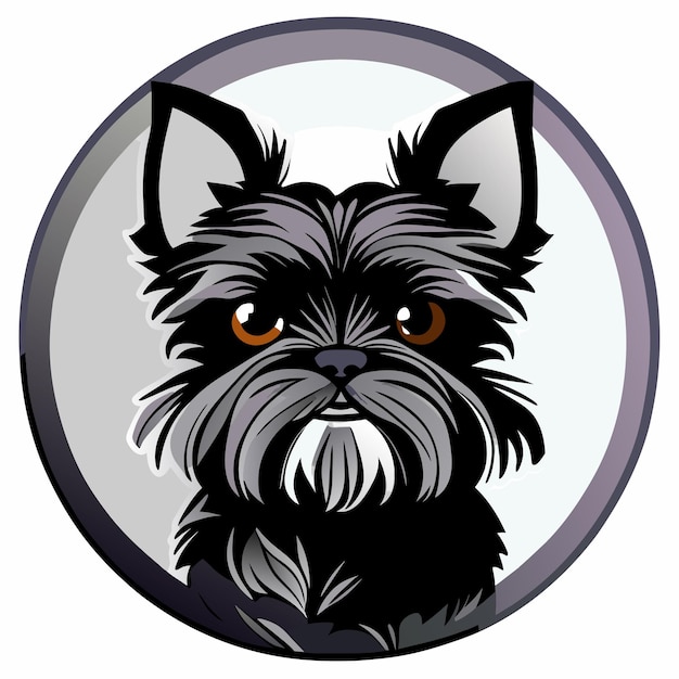 Plik wektorowy ilustracja naklejki affenpinscher