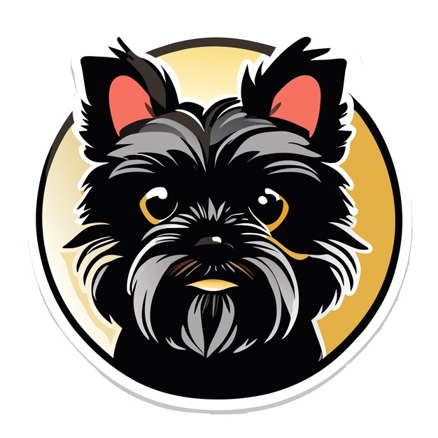 Plik wektorowy ilustracja naklejki affenpinscher