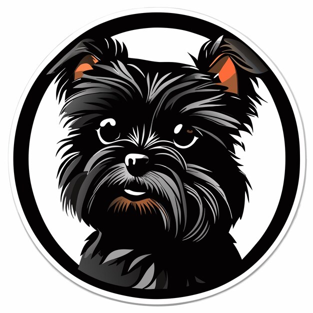 Plik wektorowy ilustracja naklejki affenpinscher