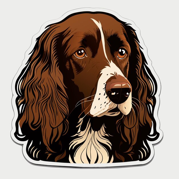 Plik wektorowy ilustracja naklejki amerykański spaniel wodny