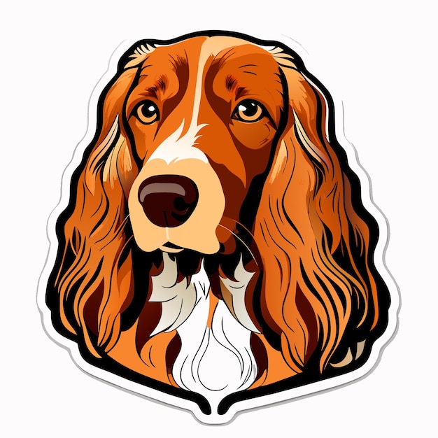 Ilustracja naklejki pies cocker spaniel amerykański