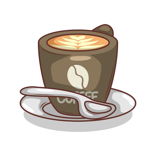 Ilustracja napojów kawowych w kubku