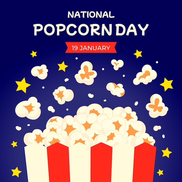 Plik wektorowy ilustracja narodowego dnia popcornu