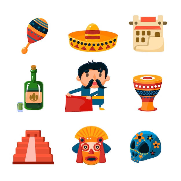 Ilustracja National Mexical Objects