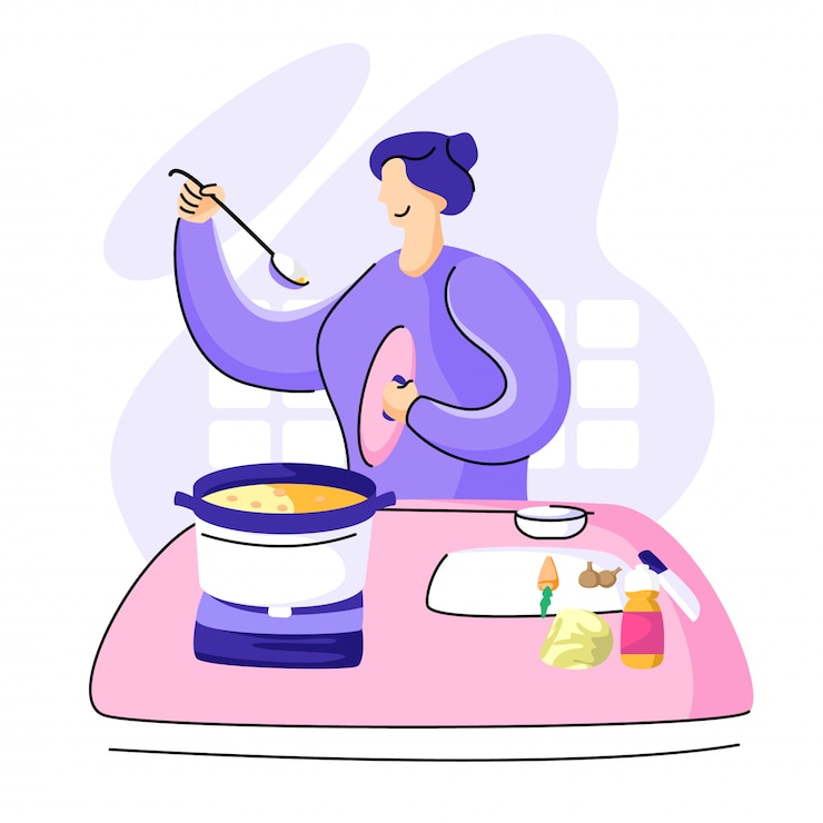 Wektor ilustracja nauki gotowania