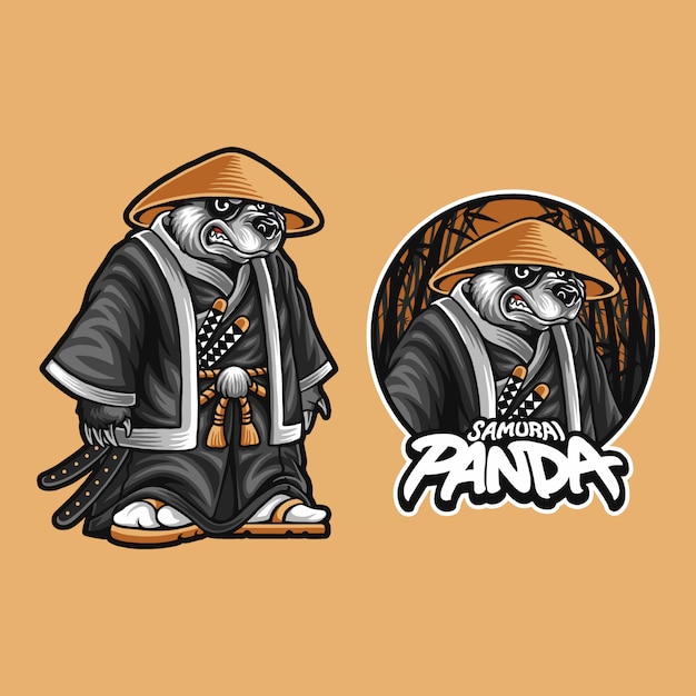 Ilustracja Niedźwiedzia Panda Samuraja