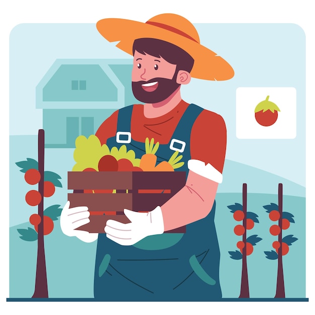 Ilustracja o charakterze rolnika