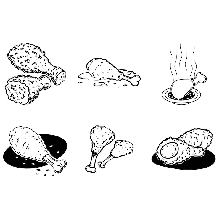 Wektor ilustracja obiektu menu fast food "fried chicken leg fried chicken" ilustracja wektora zapasów