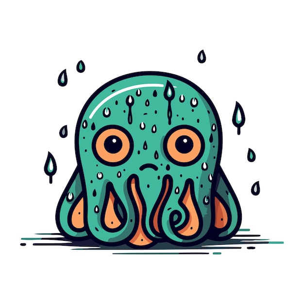 Plik wektorowy ilustracja octopus vector w stylu kreskówki izolowana na białym tle