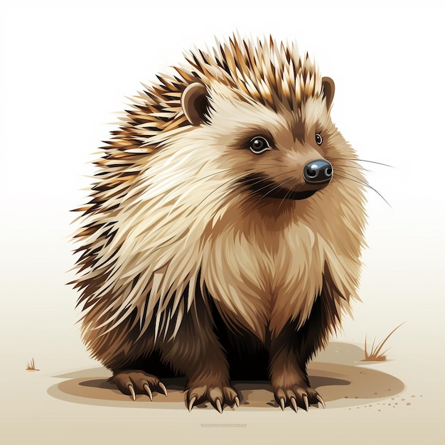 Plik wektorowy ilustracja odizolowany porcupine zwierzę wektor dzika sztuka dzikie zwierzę hedgehog natura ssak de