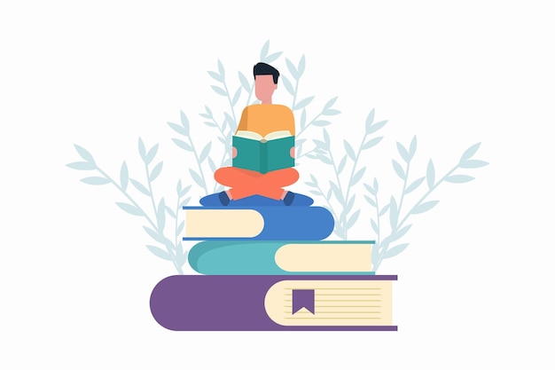 Ilustracja organiczny światowy dzień książki płaski