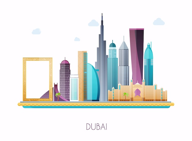 Ilustracja Panoramę Dubaju