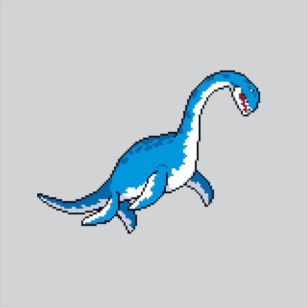 Ilustracja Pikselowa Elasmosaurus Pixelowany Elasmosaurus Elasmosauros Dinozaur Pikselowany Dla