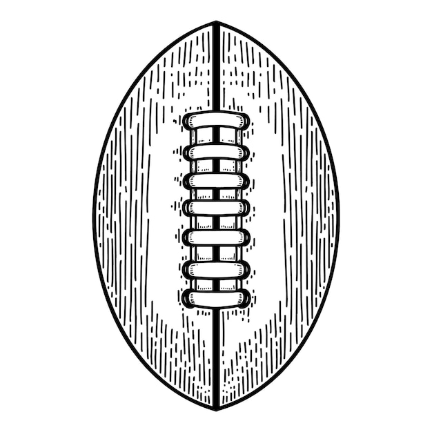 Plik wektorowy ilustracja piłki futbolu amerykańskiego w stylu grawerowania element projektu dla logo etykiety godło znak plakat ilustracji wektorowych