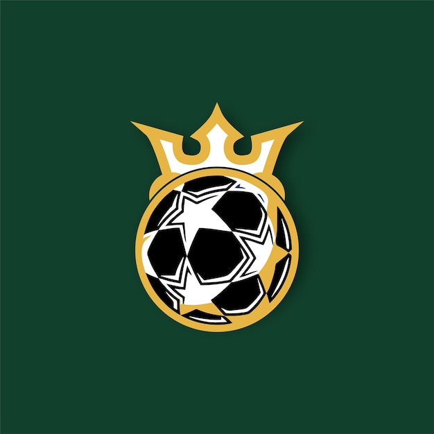 Ilustracja piłki nożnej i tarczy do emblematów logo lub ikon