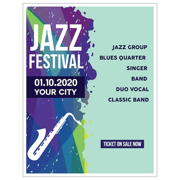 Plik wektorowy ilustracja plakat jazzowy
