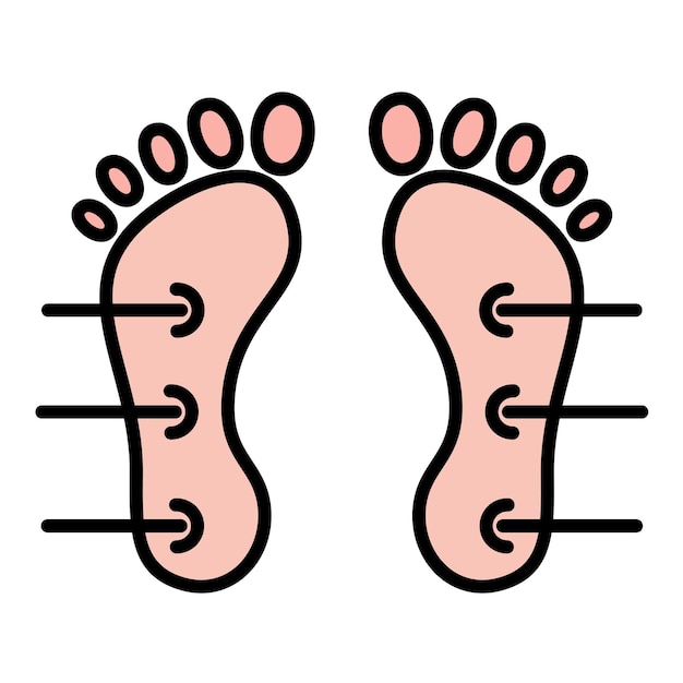 Plik wektorowy ilustracja płaska akupunktury stóp