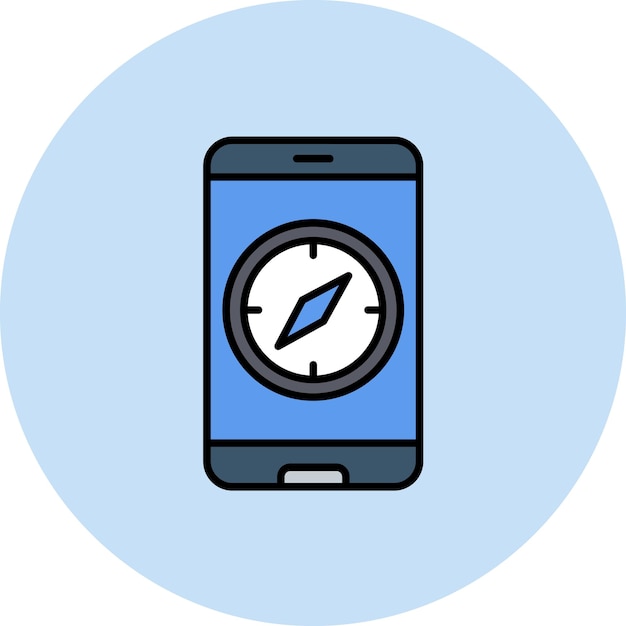 Ilustracja płaska aplikacji Compass