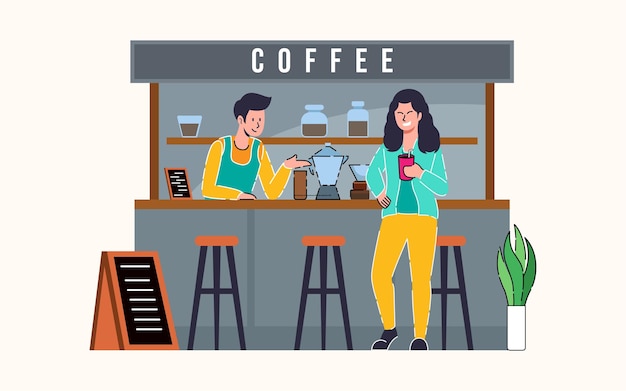 ilustracja płaska na świętowanie międzynarodowego dnia kawy