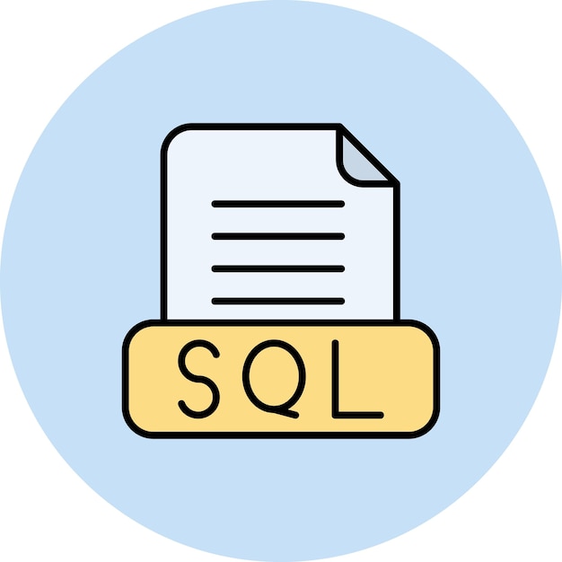 Ilustracja płaska pliku Sql