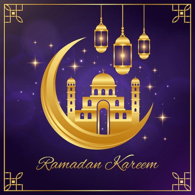 Ilustracja Płaska Ramadan Kareem