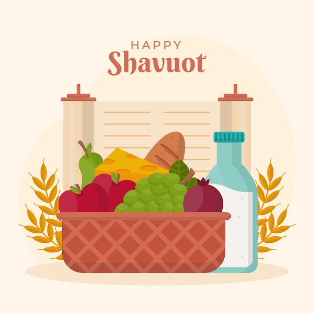 Ilustracja Płaska Shavuot