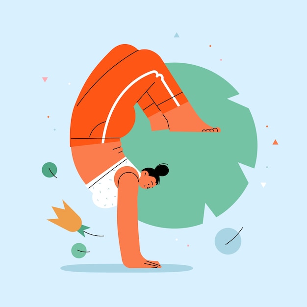Plik wektorowy ilustracja płaski międzynarodowy dzień jogi