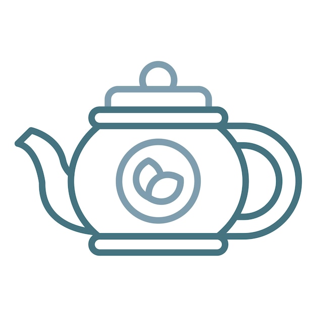 Plik wektorowy ilustracja płaskiego garnka do herbaty
