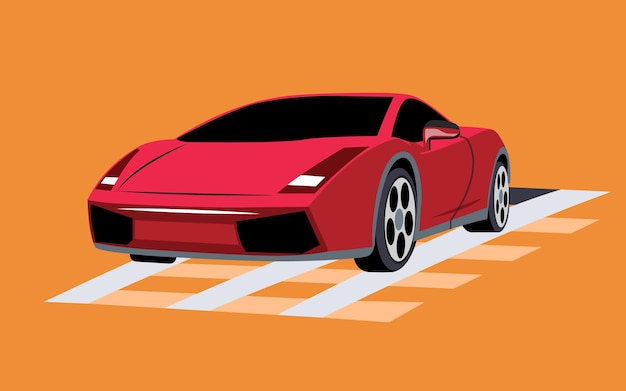 Ilustracja płaskiego samochodu