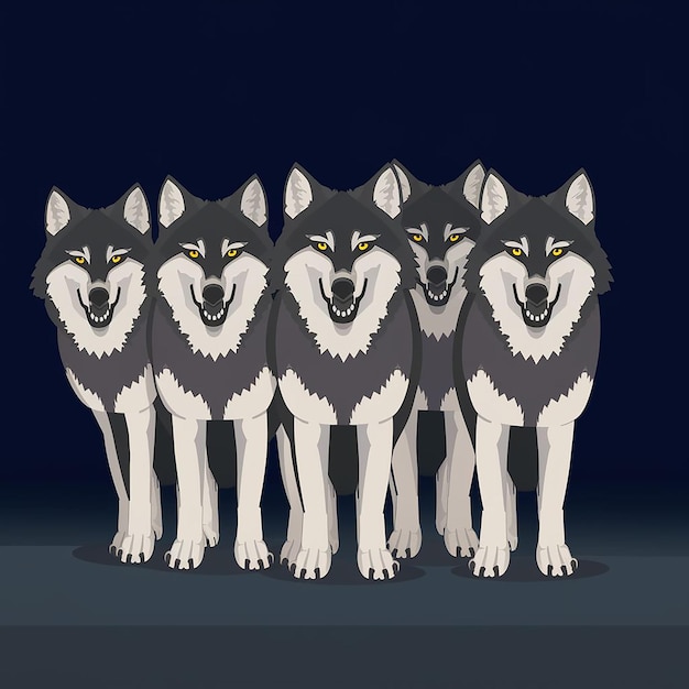 Plik wektorowy ilustracja płaskiego wektora wilka