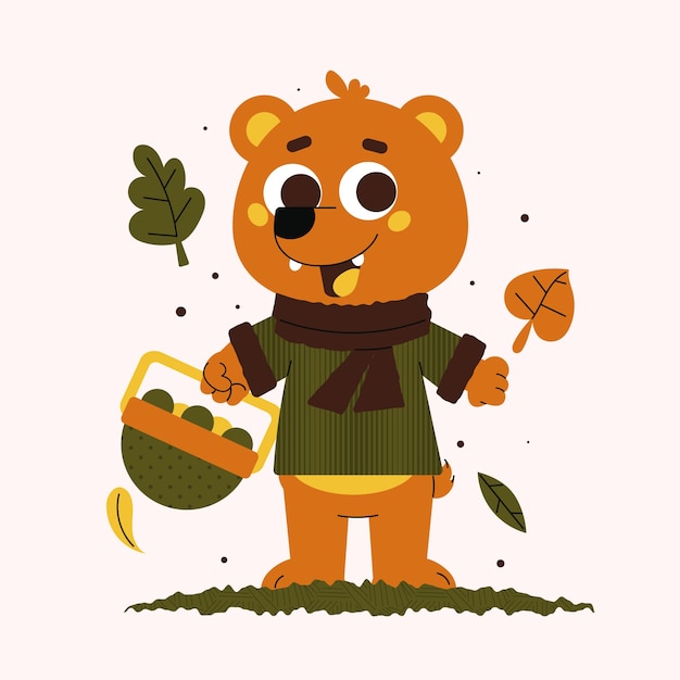 Ilustracja płaskiego znaku na świętowanie jesieni