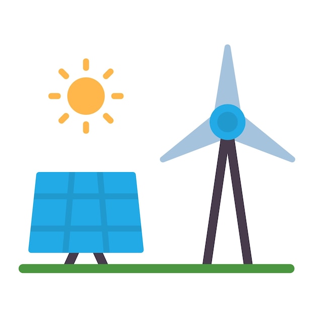 Ilustracja płaskiej energii odnawialnej