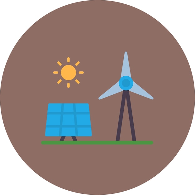 Ilustracja płaskiej energii odnawialnej
