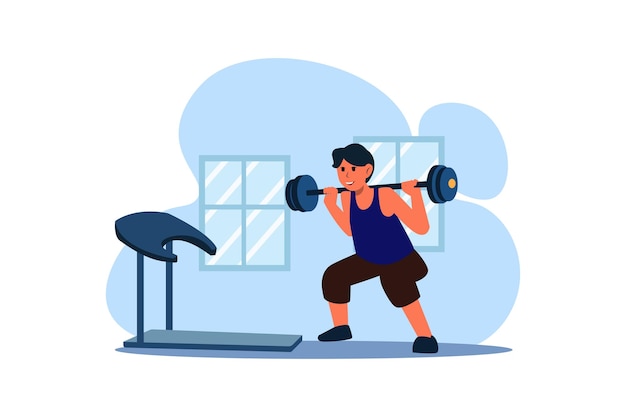 Ilustracja płaskiej konstrukcji treningowej i sportowej