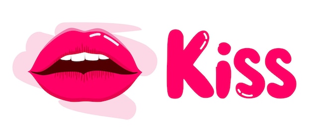 Ilustracja pocałunku w różowy dzień całowania świata Baner na strony internetowe aplikacje Koszulki kubki