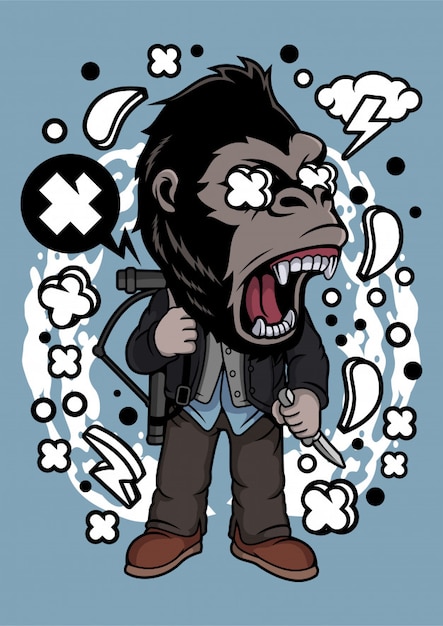 Ilustracja pogromcy goryli