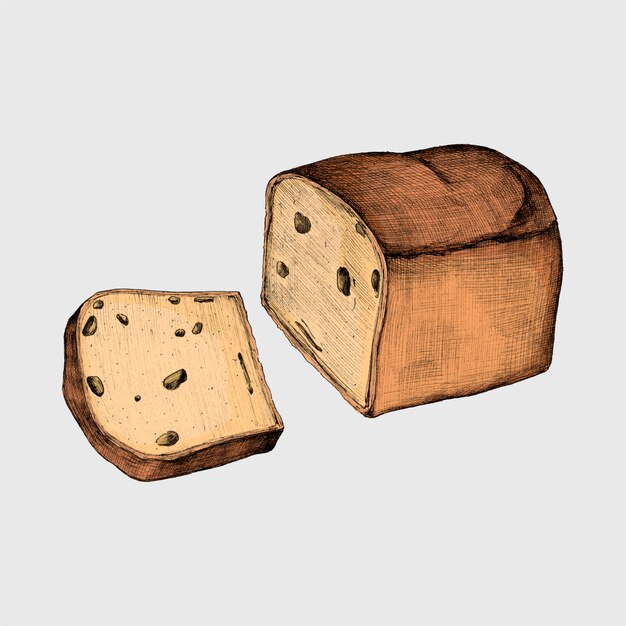 Ilustracja pokrojony biały chleb