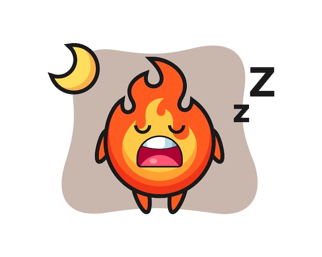 Ilustracja Postaci Ognia śpi W Nocy, ładny Styl Na Koszulkę, Naklejkę, Element Logo